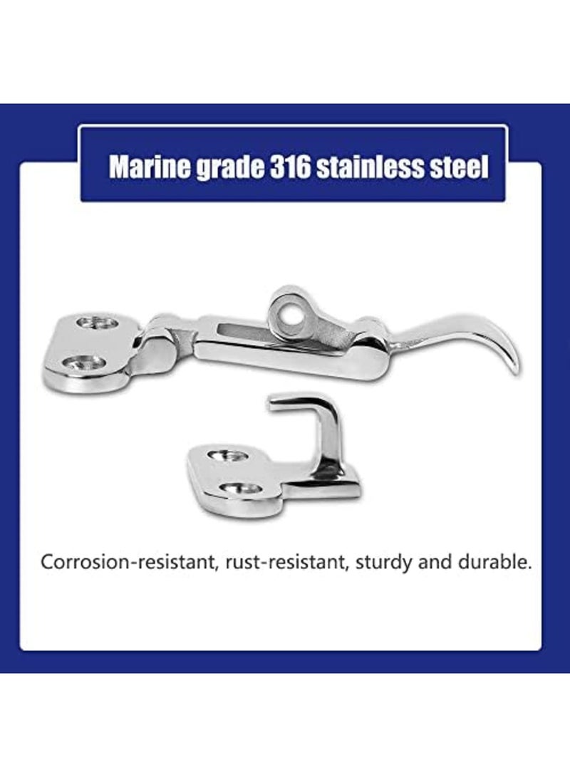 SYOSI Marine Grade Boat Door Hatch Anti-Rattle Latches, 316 Stainless Steel Universal Lockable Hold down Clamp Latch, Solid Construction, Marine Grade Hatch Hardware Fasteners with Screws (2 Pack) - Image 4