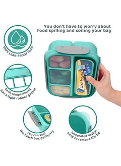 Arabest Bento Box Adult Lunch Box,Lunch Box Kids,Lunch Containers for Adults/Kids/Toddler,1000ML-4 Compartment Bento Lunch Box,Microwave & Dishwasher & Freezer Safe, BPA Free (Green)  - Image 3
