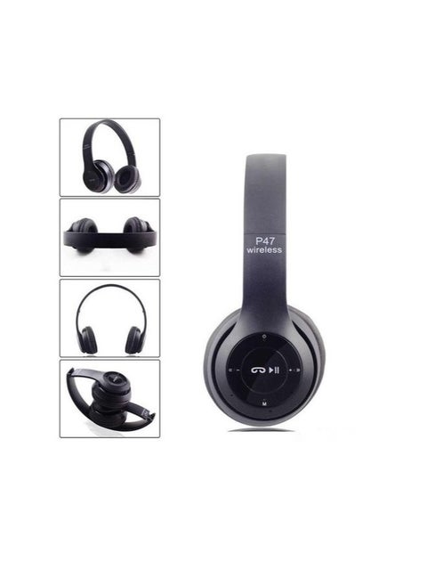 P47 Foldable Wireless Bluetooth On-Ear Headphone Headset Bluetooth 5.0,Fm Radio Aux