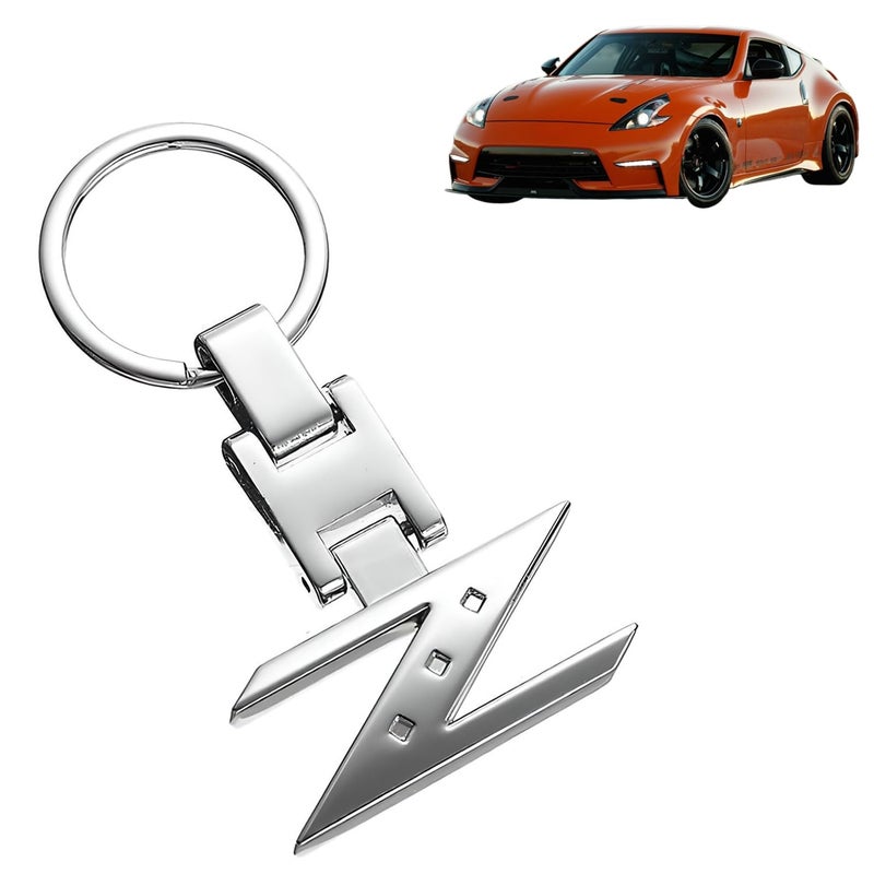 iJDMTOY Chrome Polished Ally Metal Letter Z Key Chain Ring Compatible With Nissan 240ZX 280ZX 300ZX 350Z 370Z Z Car