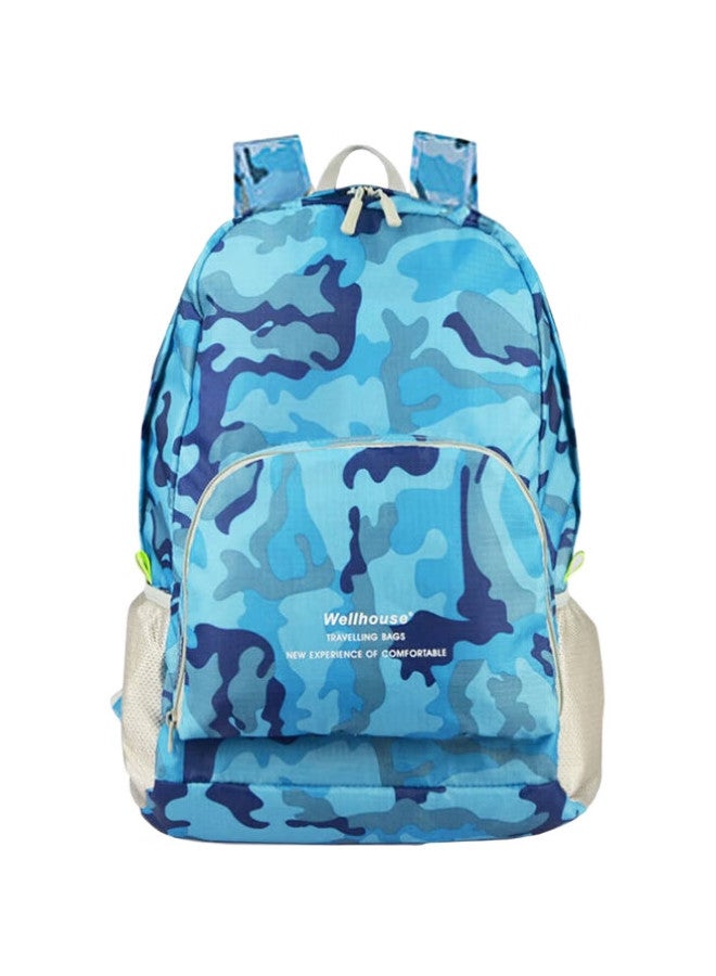 Wellhouse Backpack, Foldable Unisex Backpack, Outdoor Leather Bag, Spare Bag, Waterproof And Lightweight, Camouflage Sky Blue - Image 3