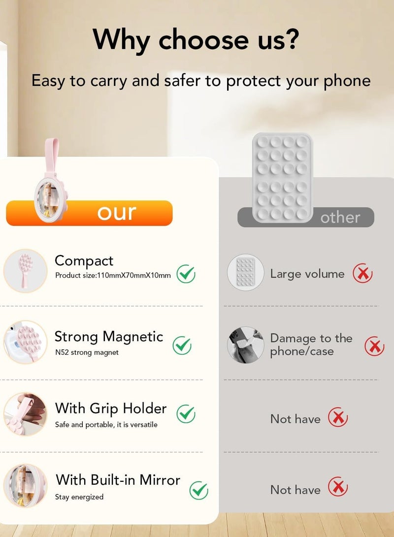 general Magnetic Suction Phone Case Mount, Silicone Suction Cup Phone Grip Holder Stand for iPhone & Android, Hands-Free Cell Phone Accessory Holder for Selfies & Tiktok Videos - Image 2