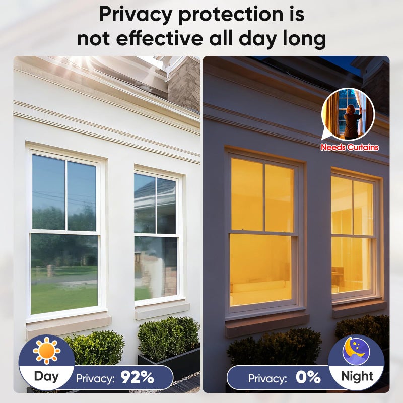 SUNBABY Window Tint for Home, One Way Privacy Film Heat & UV Blocking, Static Cling No Glue Renter Friendly Cover for Home Bedroom, Office & Sliding Glass Door, 17.5 x 78.7 Inch with 3 Tools, Blue - Image 5