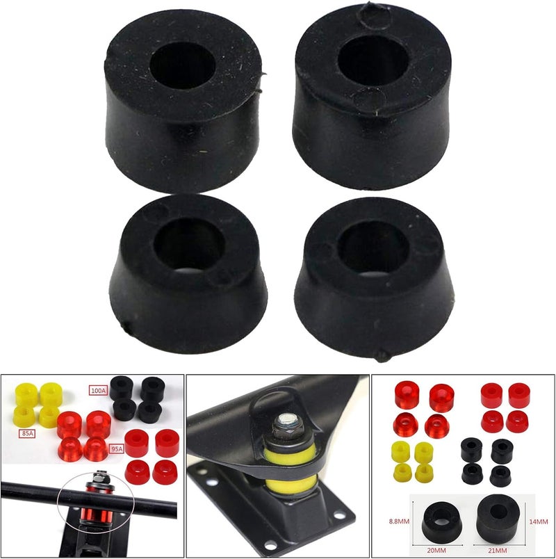 كلاراكو 4 قطع من جلبات ألواح التزلج، جلبات محاور ألواح التزلج الطويلة، حلقات تثبيت محاور ألواح التزلج - Image 5