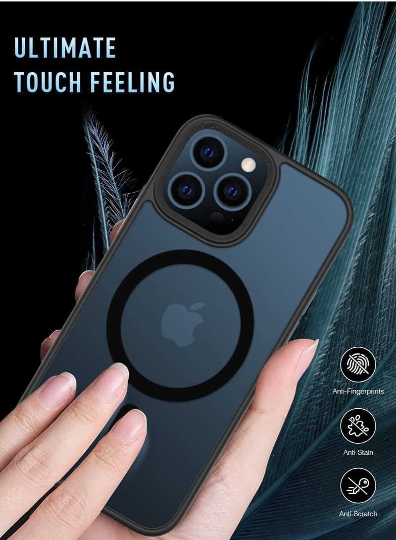 ELTRAZONE Magnetic Case for iPhone 13 Pro Case [MIL-Grade Drop d & Compatible with MagSafe] Translucent Matte Back with Aluminum Alloy Keys, Anti-Fingerprint Anti-Scratch 6.1 Inch, Black - Image 4