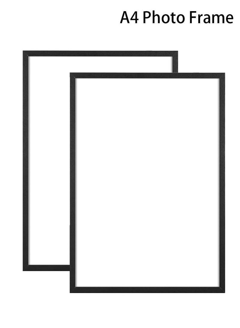 A4 photo frame, 2-pack 21x30cm black picture frame, certificate frame for wall mounting or table display, set of 2 - Image 1