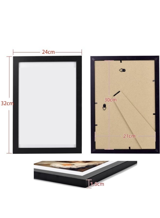 A4 photo frame, 2-pack 21x30cm black picture frame, certificate frame for wall mounting or table display, set of 2 - Image 5