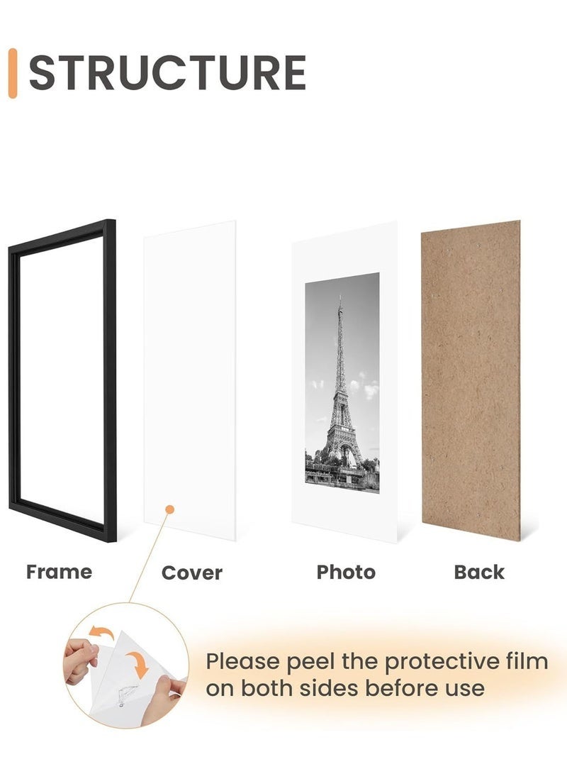 A4 photo frame, 2-pack 21x30cm black picture frame, certificate frame for wall mounting or table display, set of 2 - Image 4