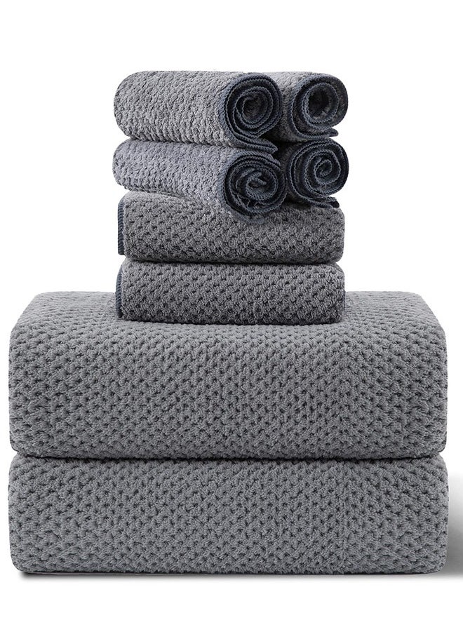 joyzzz 8-Piece Gray Bath Towel Set, 2 Extra Large Bath Towel Sheets, 2 Bath Towel and 4 Washcloths - Highly Absorbent Quick Dry Microfiber,Ultra Soft Towel Set for Bathroom,Pack of 8  - Image 1