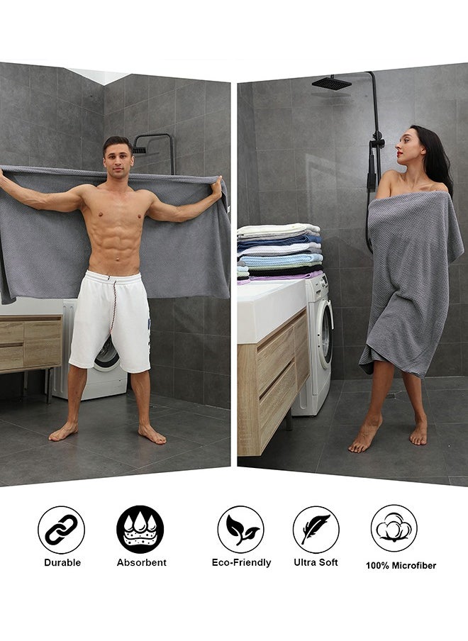 joyzzz 8-Piece Gray Bath Towel Set, 2 Extra Large Bath Towel Sheets, 2 Bath Towel and 4 Washcloths - Highly Absorbent Quick Dry Microfiber,Ultra Soft Towel Set for Bathroom,Pack of 8  - Image 5