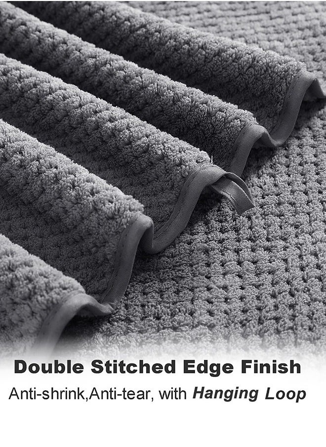 joyzzz 8-Piece Gray Bath Towel Set, 2 Extra Large Bath Towel Sheets, 2 Bath Towel and 4 Washcloths - Highly Absorbent Quick Dry Microfiber,Ultra Soft Towel Set for Bathroom,Pack of 8  - Image 4