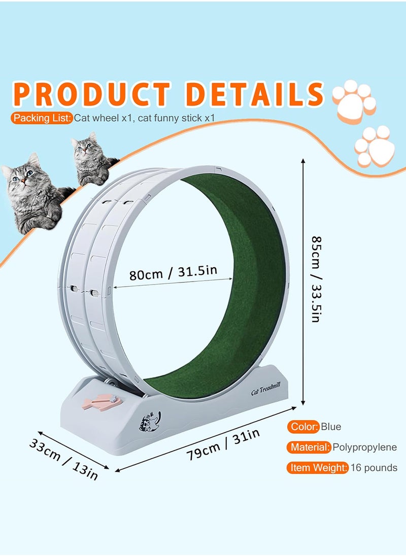 Kidle - Portable Lightweight Cat Treadmill Cat Exercise Wheel For Fitness And Health Foldable Cat Running Wheel For Indoor Cats Suits For Most Cats 33x80x85 Cm White - Image 1