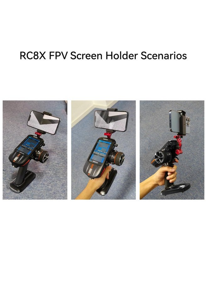RADIOLINK - Rc8X Holder Mount 5.8G Fpv Monitor Screen Phone Bracket Cnc Aluminum Alloy Rc Device For Rc Remote Controller Rc8X, Red - Image 1