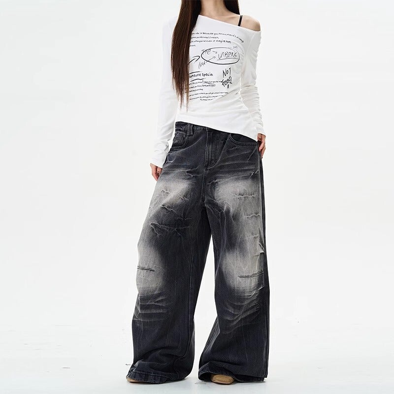Unisex Classic Denim Jeans Loose Fit Daily Outdoor Wear - Image 1