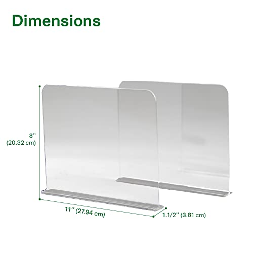 Bee Neat Closet Organization with Acrylic Clear Shelf Dividers - Closet Shelf Organizer for Clothes, Towels, Sweaters, Purses, and Books - Shelf Separators - 2 Pack (8" Tall 11 ⅝" Deep) - Image 5