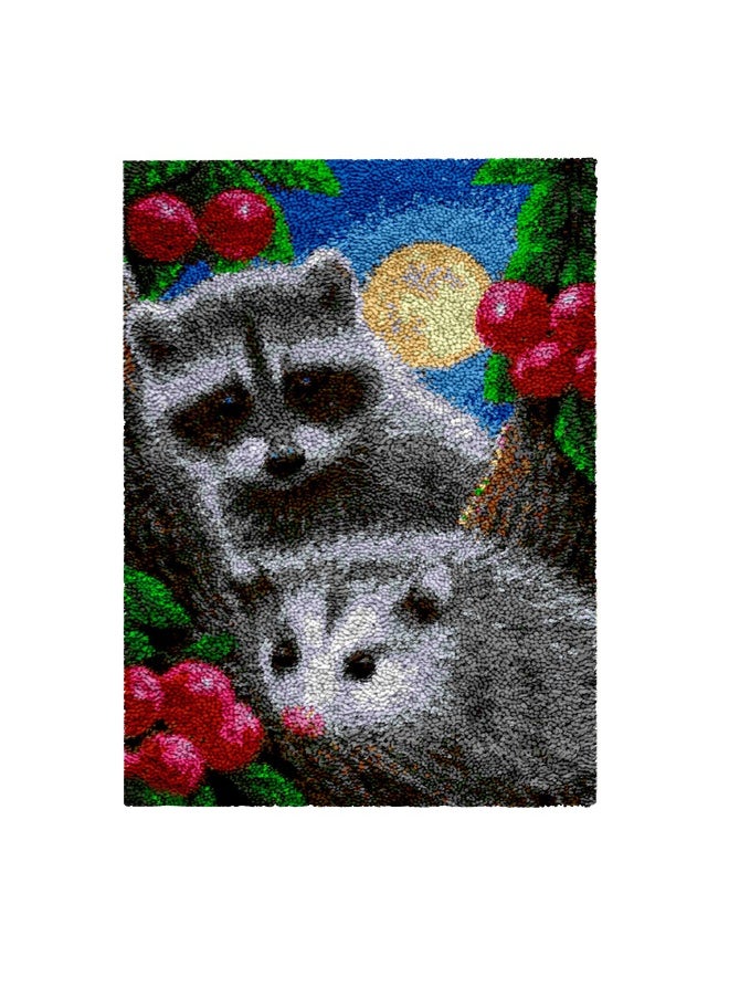 Loquat Cross Stitch Pattern DIY Latch Hook Kits Rug Embroidery Carpet Set Needlework with Crochet Needlework Crafts Shaggy Latch Kits for Adults/Kids  - Image 1