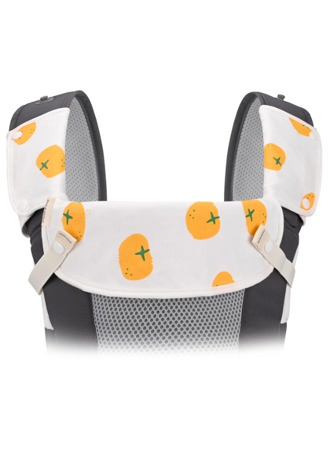 Bebamour Drool and Teething Reversible Cotton Pad For All Carry Positions Baby Carrier White Drool Bib For Boys & Girls(Persimmon) - Image 4