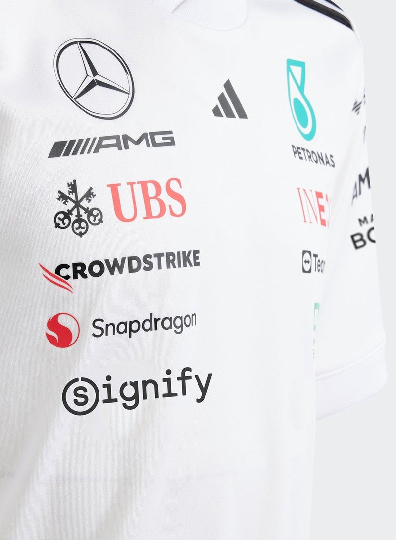 adidas مير جيرسي رياضي للأطفال 7-8 سنوات أبيض - Image 3