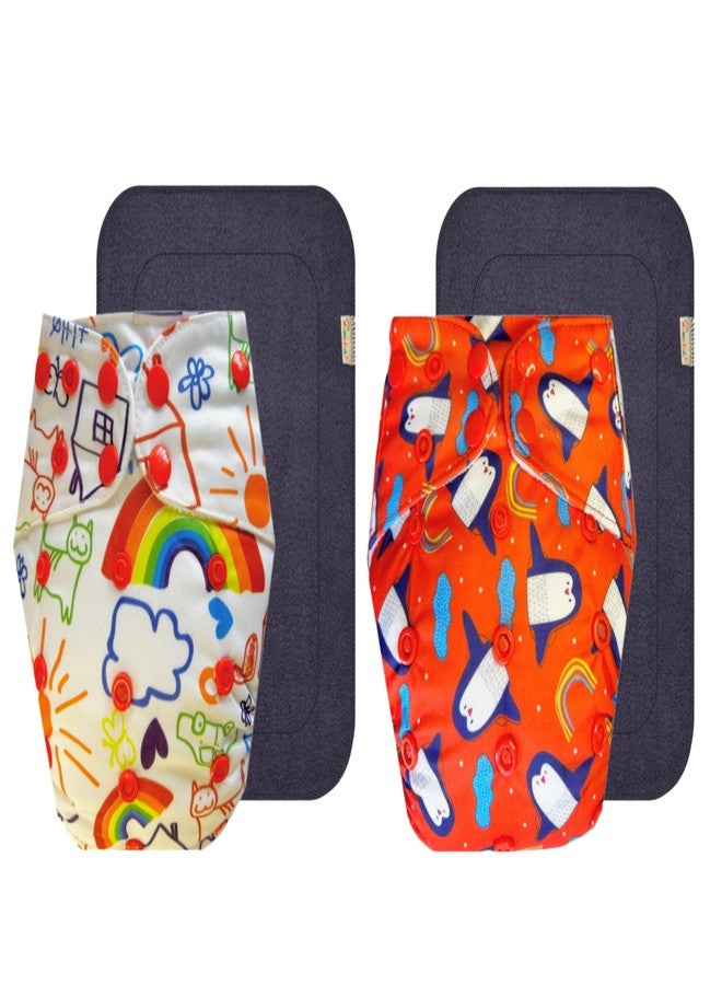Dumbledo Premium Cloth Diaper with Gray Insert (Pack of 2) | Hypoallergenic | Breathable | Travel Friendly | Everyday Diapering Essential | 3 Months - 3 Years | Unisex Baby - Image 1