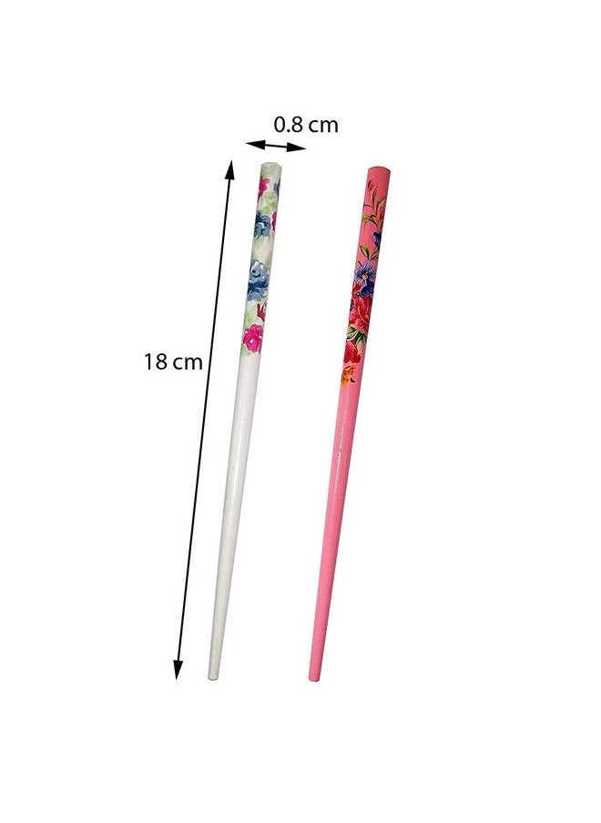 Salvus App SOLUTIONS - Lovely Wooden Handmade Multicolor Hair Pin/Bun Sticks For Women & Girls Set Of 2 - Image 1