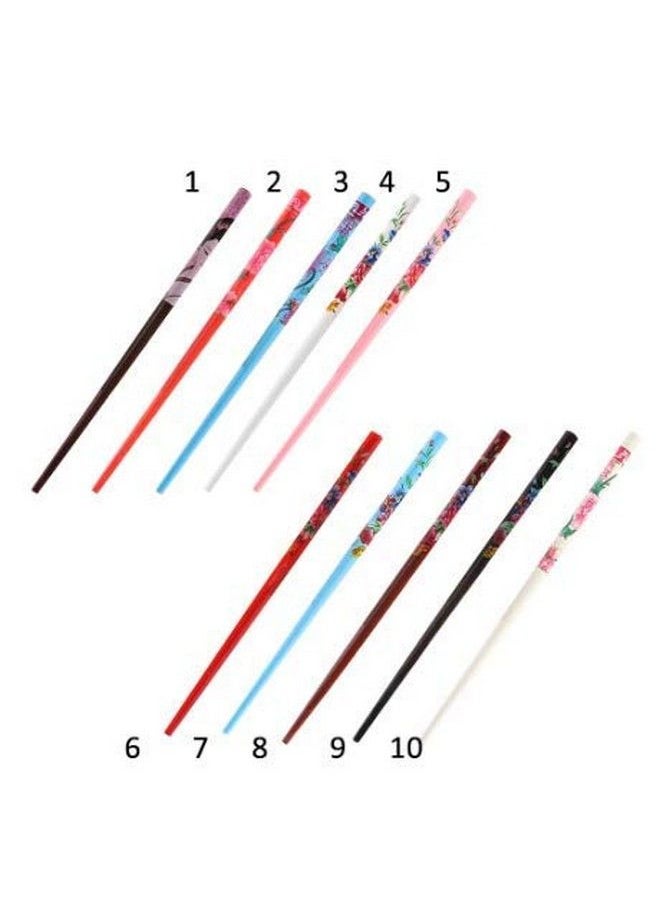 Salvus App SOLUTIONS - Lovely Wooden Handmade Multicolor Hair Pin/Bun Sticks For Women & Girls Set Of 2 - Image 1