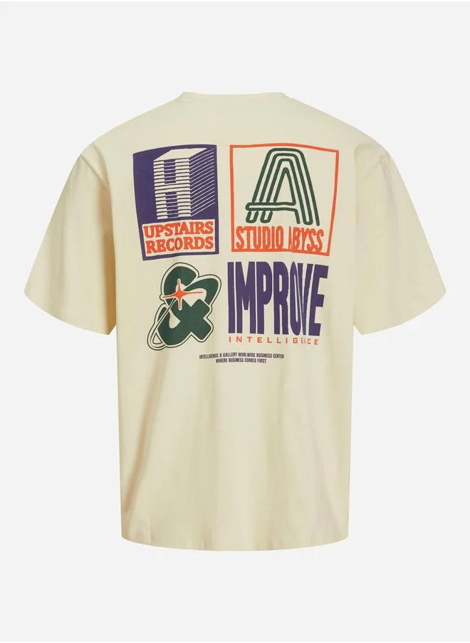 جاك اند جونز Graphic Print Crew Neck T-Shirt