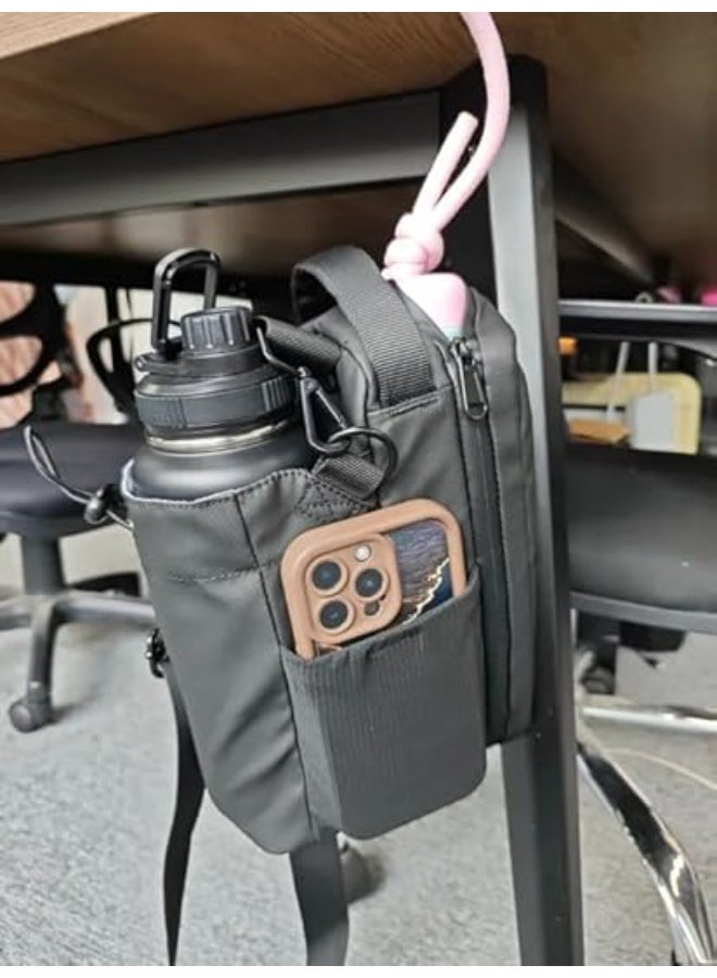 Black Magnetic Gym Sport Bag and Accessories Organizer for Men Women with Water Bottle, Key Mobile Phone Carrier Holder, Strap, Sling Chest Bag for Gym, Travel, Work - Image 3