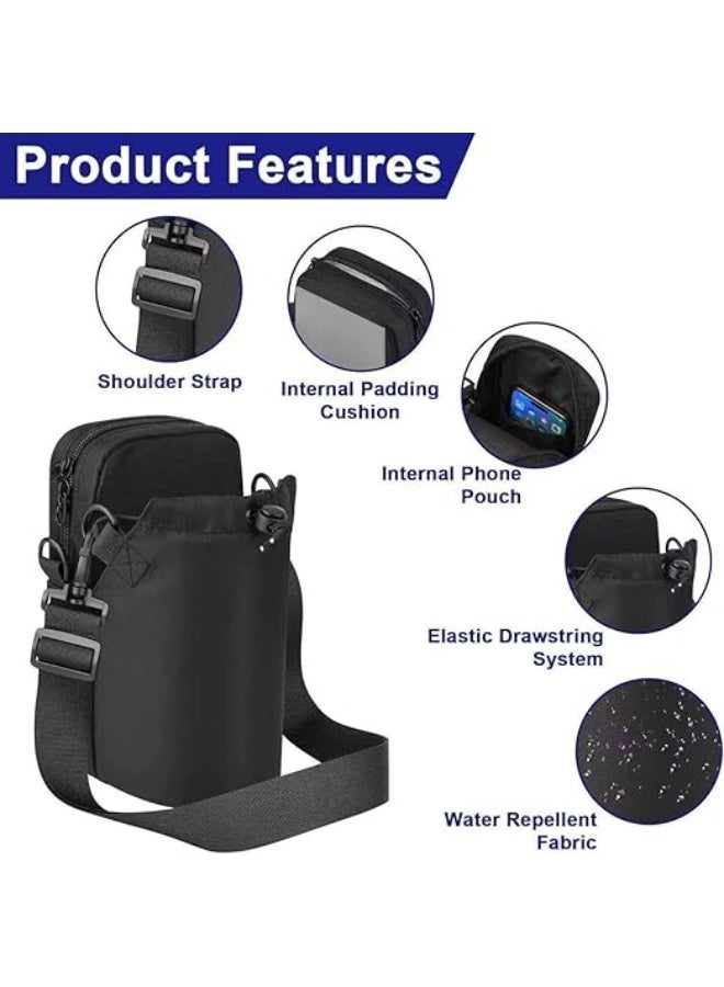 Black Magnetic Gym Sport Bag and Accessories Organizer for Men Women with Water Bottle, Key Mobile Phone Carrier Holder, Strap, Sling Chest Bag for Gym, Travel, Work - Image 5
