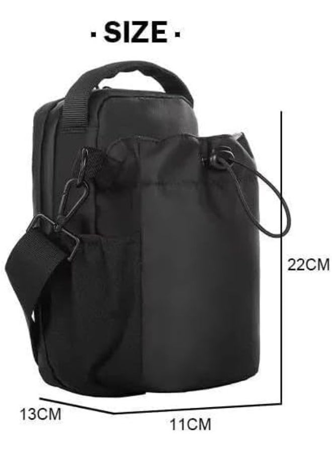 Black Magnetic Gym Sport Bag and Accessories Organizer for Men Women with Water Bottle, Key Mobile Phone Carrier Holder, Strap, Sling Chest Bag for Gym, Travel, Work - Image 4
