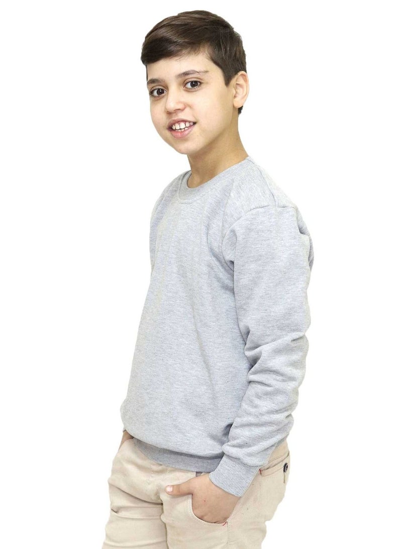 OneHand Basic Sweatshirt Melton Cotton For Kids - Grey - Image 2