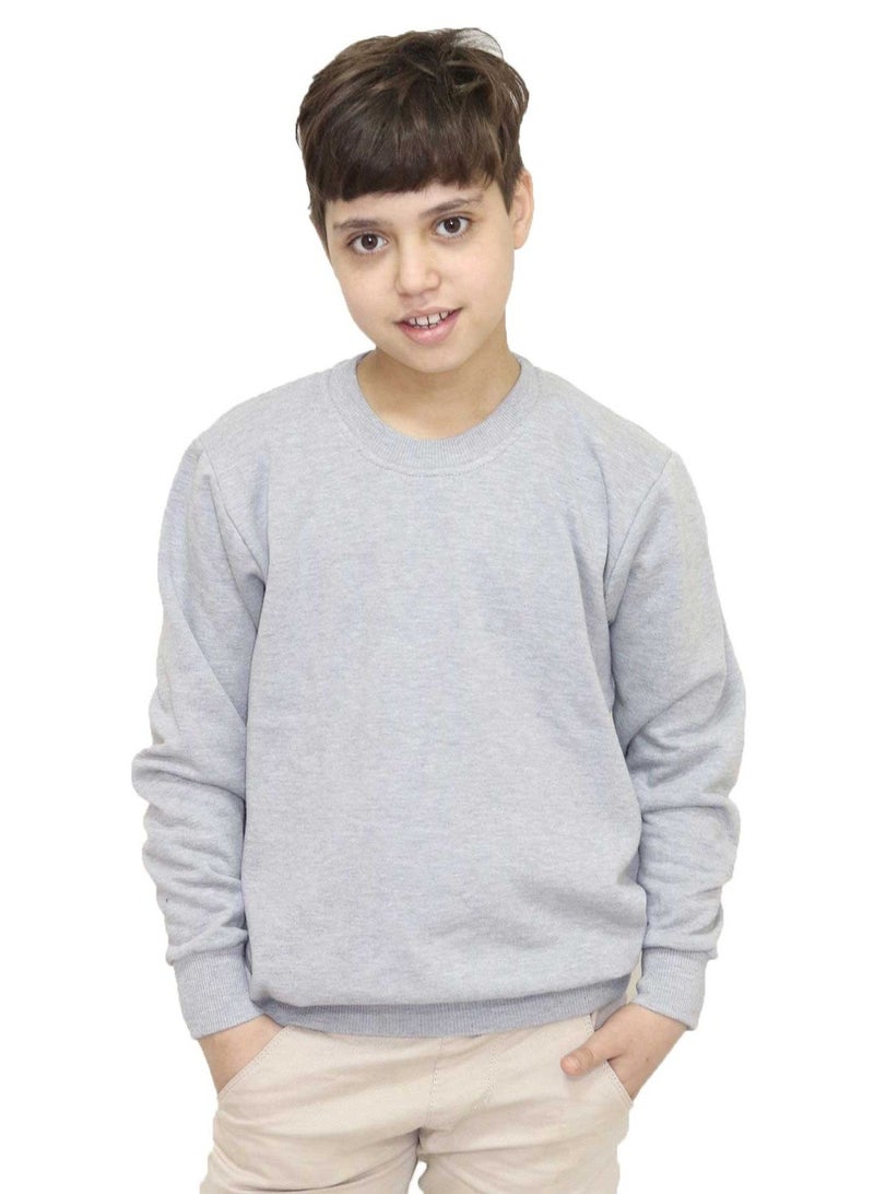 OneHand Basic Sweatshirt Melton Cotton For Kids - Grey - Image 1