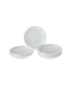 A Set Of 6 Plates For Sauce And Multi-Use White Round Porcealin 10 Cm