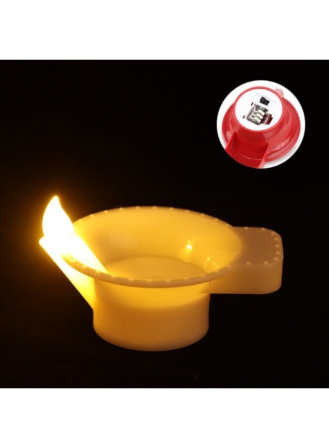 3 beige small oil lamps, waterproof sensing candles, LED candle lights that will light up when exposed to water, candles for decorating holiday decorations  - Image 2