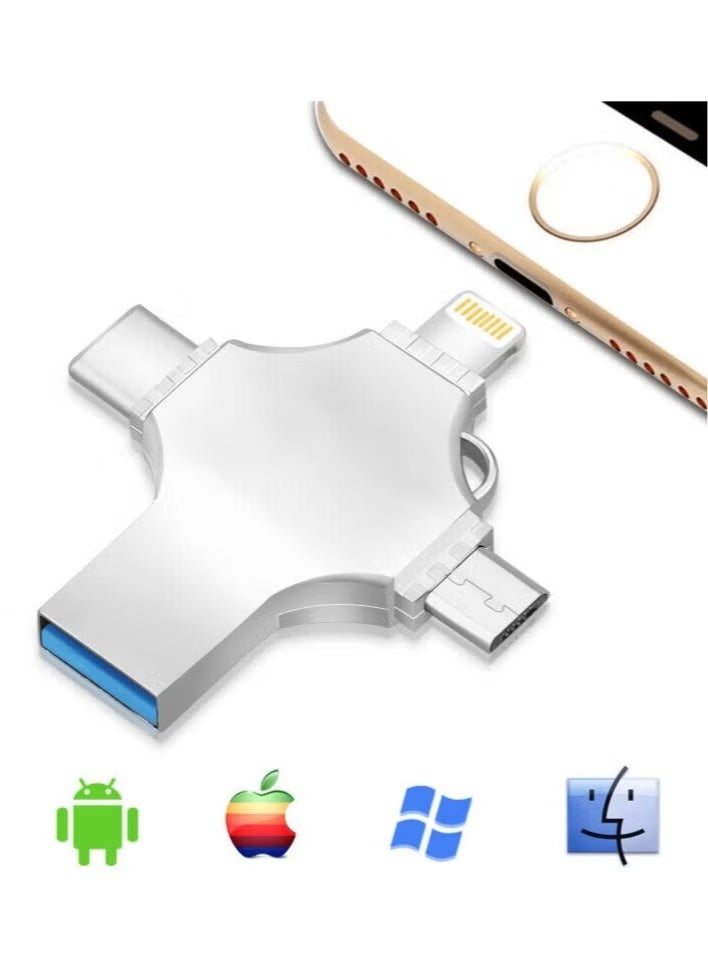 محرك أقراص فلاش USB Photo Stick بسعة 256 جيجابايت وذاكرة USB 3.0 عالية السرعة ومحرك أقراص محمول صغير وجهاز تخزين خارجي للهواتف الذكية/الكمبيوتر المحمول/الكمبيوتر الشخصي/أجهزة Android - Image 1