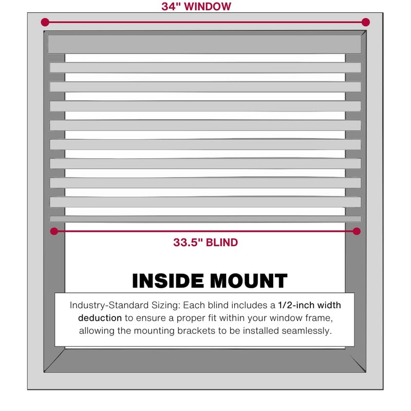 Lotus & Windoware Cordless, 2 Inch Faux Wood Blind, 34" Wide x 72" Long, Window Blinds, Blinds & Shades, Blinds for Indoor Windows, Embossed, Bright White - Image 4