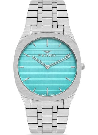 FERRO FM43004A-3 Men's Wristwatch Silver Turquoise Color New Season + Bracelet Gift  - Image 1
