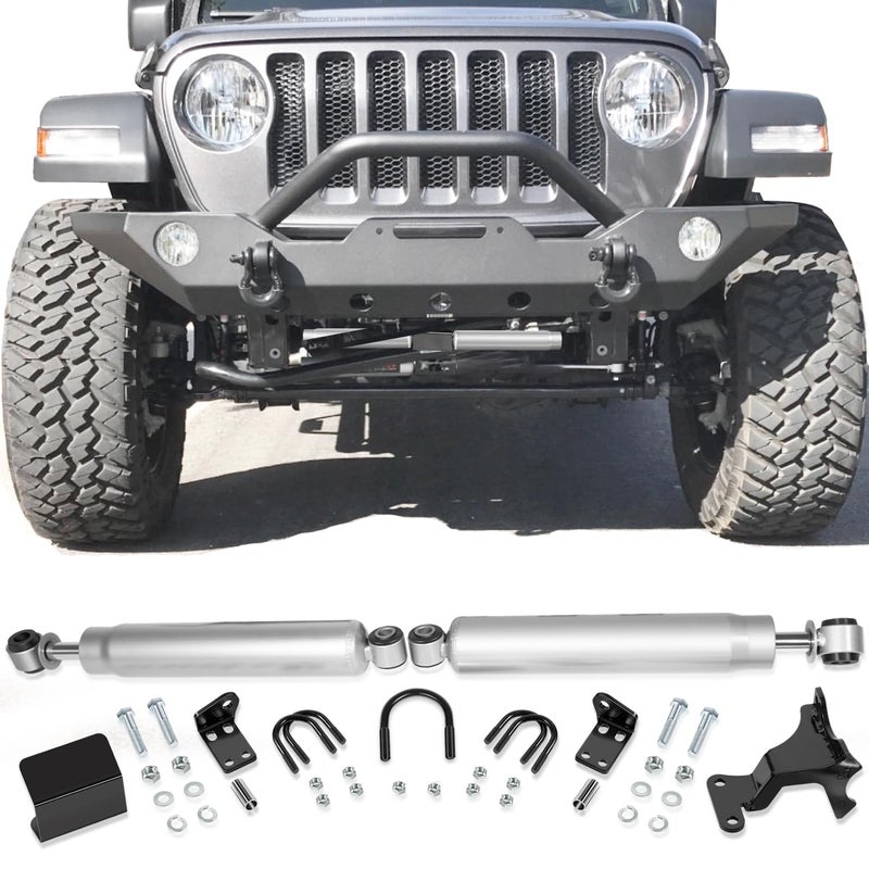 مثبت توجيه مزدوج لجيب رانجلر JL 1824 N3 مجموعة مثبت توجيه مزدوج لجيب رانجلر JL 2018-2024 Gladiator JT 2Door مع ارتفاع 25 أو أكثر استبدال لرقم الجزء 87304