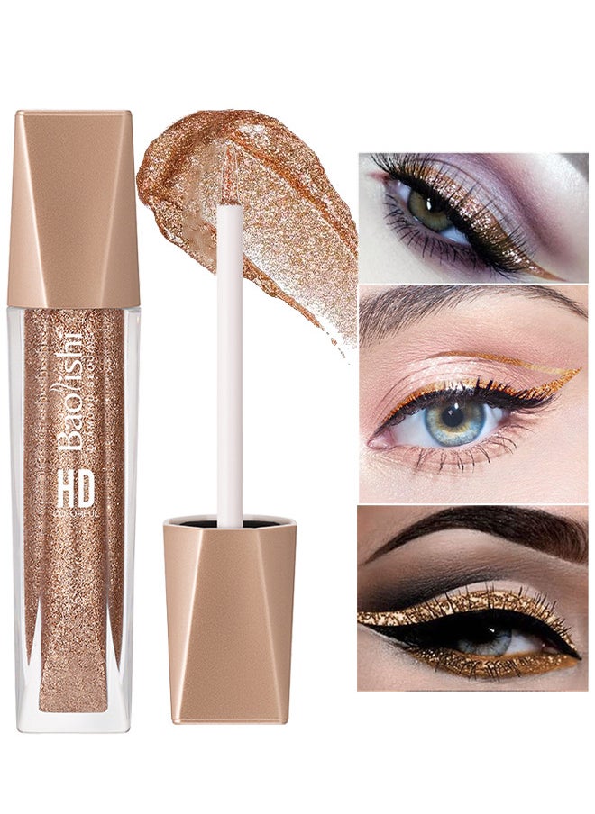 Glitter Eyeliner Long Lasting Wear, Colored Eyeliners Makeup Pen, Metallic Liquid Eyeliner Waterproof Quick Dry Smooth No Fading Rainbow Eyeliner Eyeshadow Pencil, Women Sparkle Shimmer Color Eyeliner