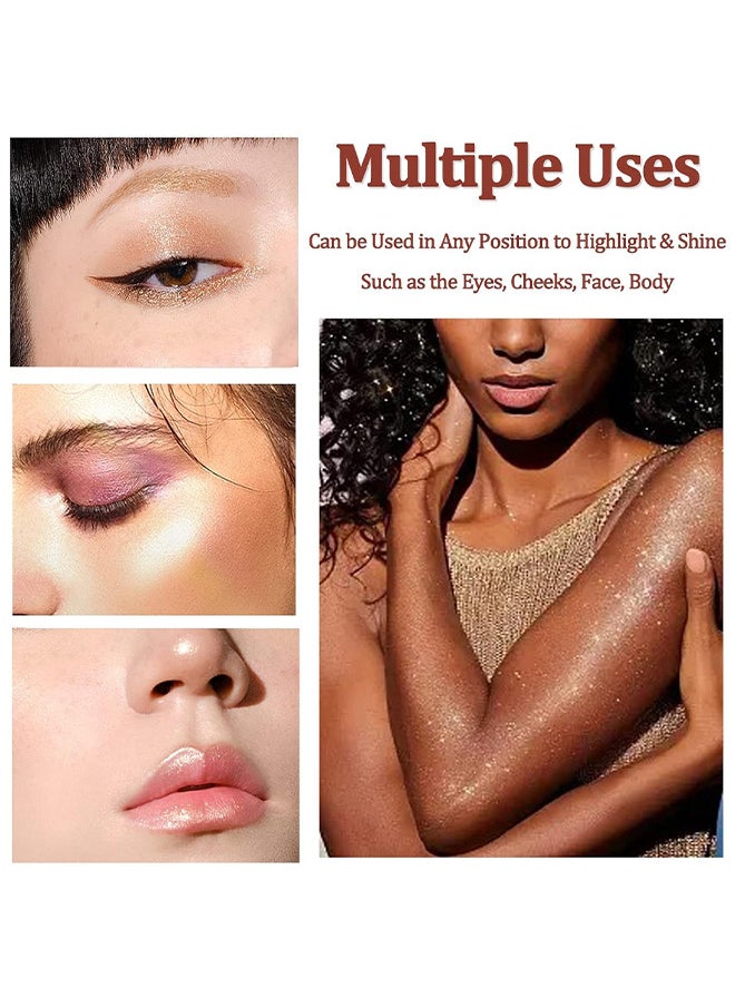 Glitter Eyeliner Long Lasting Wear, Colored Eyeliners Makeup Pen, Metallic Liquid Eyeliner Waterproof Quick Dry Smooth No Fading Rainbow Eyeliner Eyeshadow Pencil, Women Sparkle Shimmer Color Eyeliner