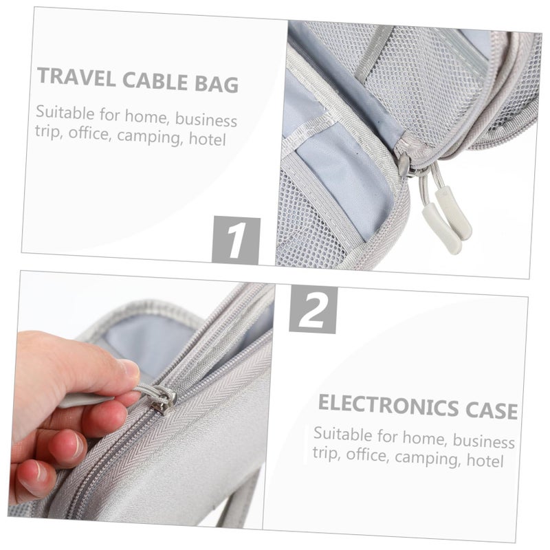 Travel Cord Wrap Bag Electronics Organizer Pouch For Storage Black - Image 3