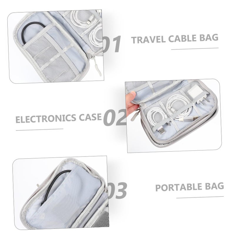 Travel Cord Wrap Bag Electronics Organizer Pouch For Storage Black - Image 4