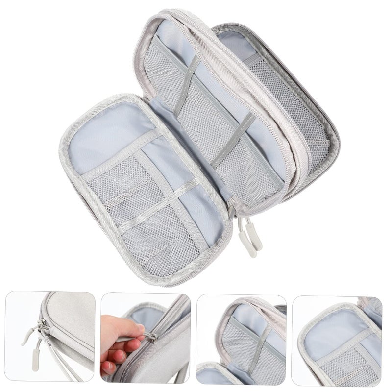 Travel Cord Wrap Bag Electronics Organizer Pouch For Storage Black - Image 5