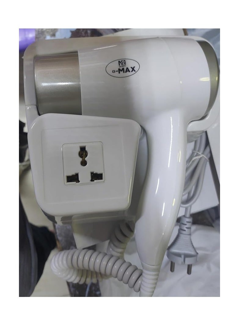 ماكس مجفف شعر كهربائي لون ابيض من ماكس 1300 وات يثبت على الحائط - g 808 - Image 2