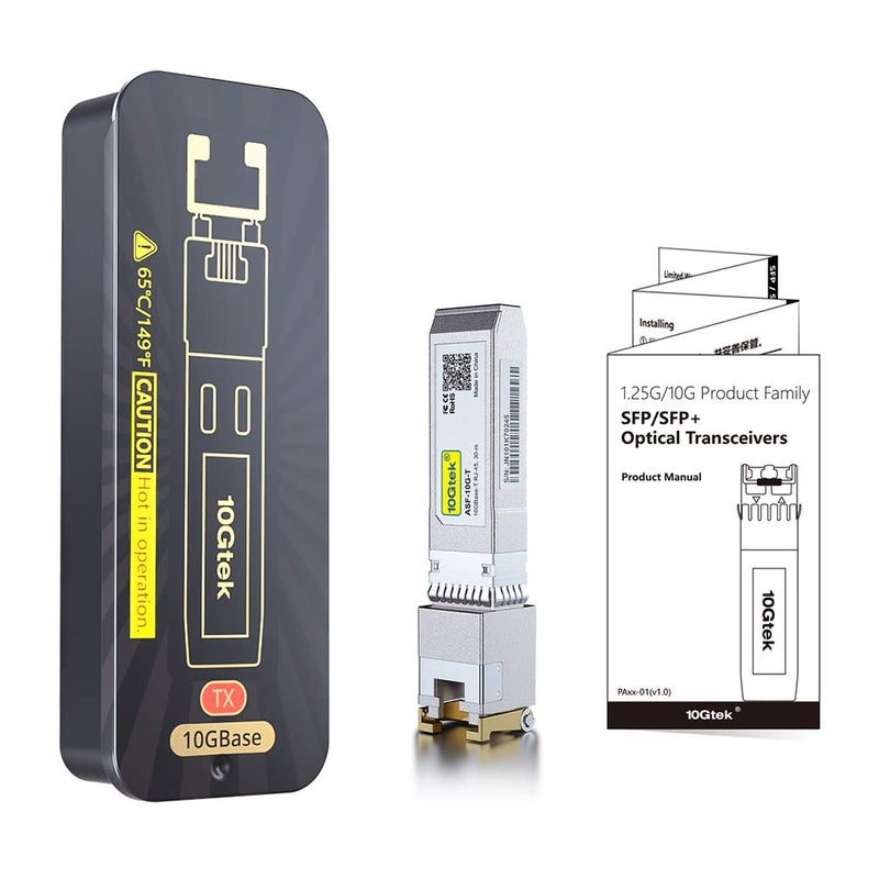10Gtek 10Gtek 10GBase-T SFP+ to RJ-45 Transceiver, 10Gbe SFP+ Copper Ethernet CAT6a Module, up to 30m, for Cisco SFP-10G-T-S, Ubiquiti UniFi UF-RJ45-10G, Fortinet, TP-Link TL-SM5310-T and More  - Image 5