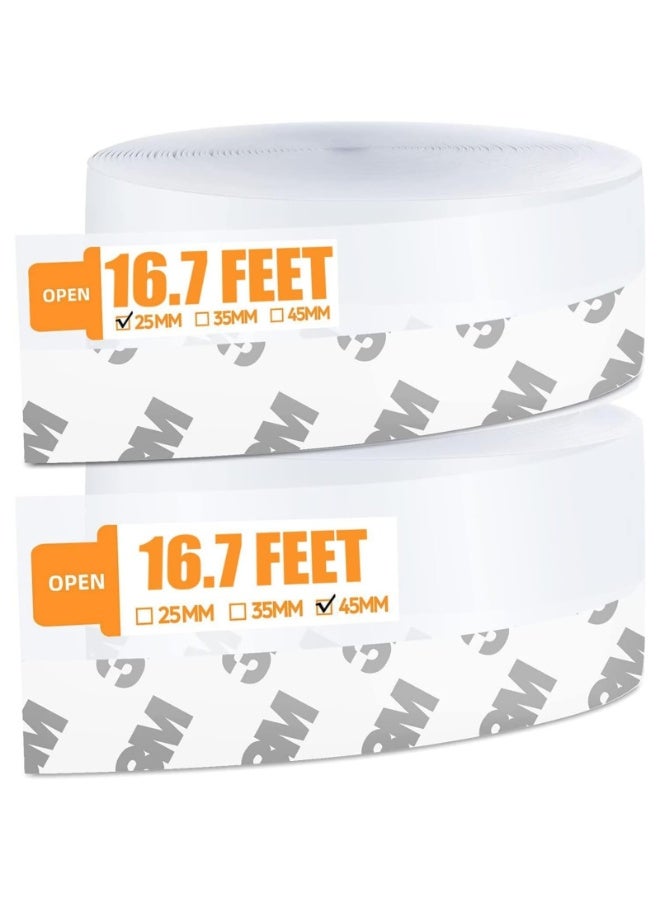 2PCS Door Weather Stripping Door Seal Strip Silicone Door Draft Stopper Self Adhesive Shower Door Bottom Seal (Transparent 45mm) - Image 1