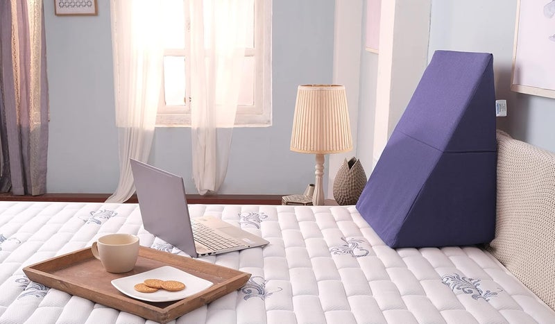 Kurlon KurlOn Compact Foldable Wedge Pillow for Sleeping Reading Working Rest or Elevation Breathable and Washable Cover559 x 508 x 305 cm Blue Color1 Piece - Image 1