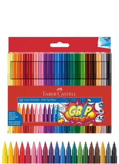 20-Piece Grip Felt Tip Pens Multicolor