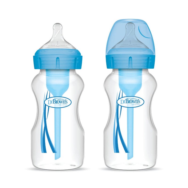 Dr. Brown’s 9 Oz/270 Ml Anti-Colic Pp W-N Options+ Bottle, 0M+, Blue, 2-Pack - Image 2
