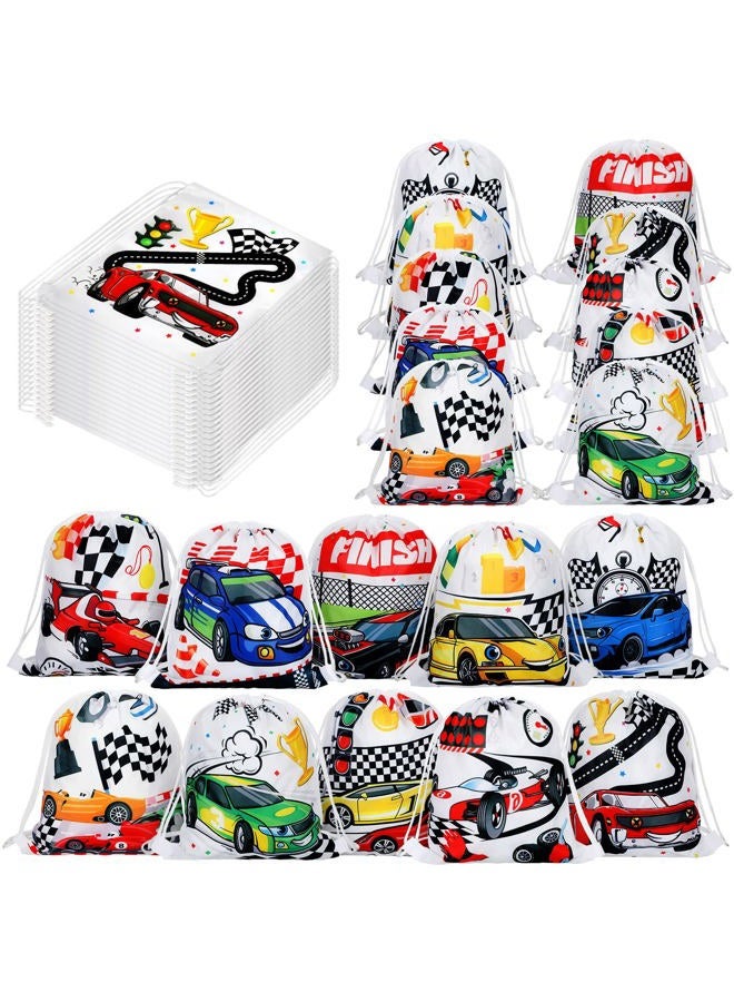 Woanger 20 Pcs Race Car Birthday Party Supplies Race Car Party Favors Gift Bag Racing Drawstring Backpack Truck Candy Treat Bag Goodie Snack Bag for Boys Kids Decoration - Image 1