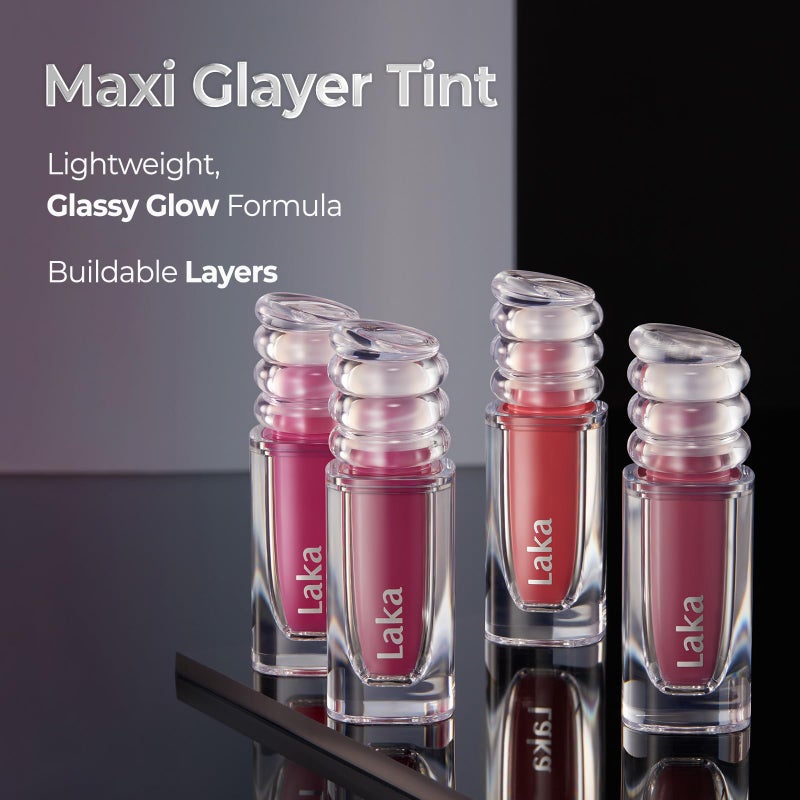 Laka Maxi Glayer Tint 3.8g/0.13oz, Glass Layer of Gloss, Ultra Glow & Vivid Layerable Pigments, High Shine Lip Oil, K-Beauty (#604 Misty) - Image 3